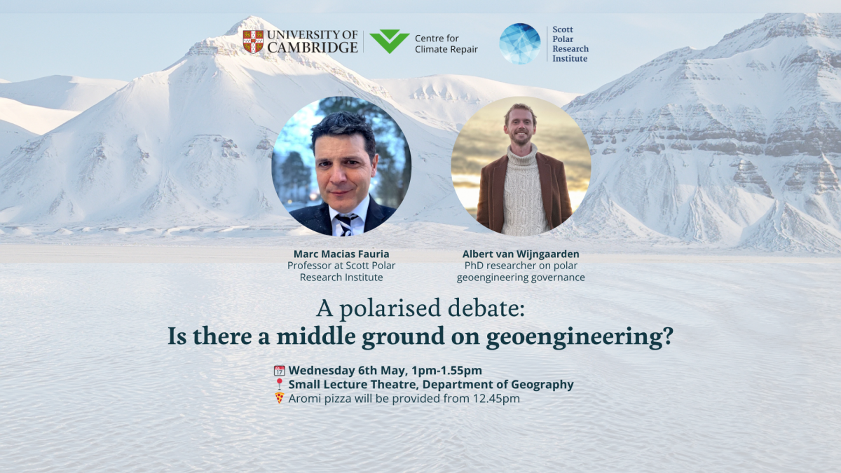 Poster for Polarised Debate event with background of Arctic