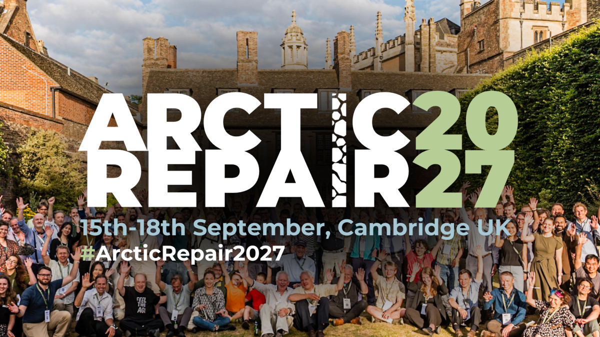 Arctic Repair 2027, 15th-18th September, Cambridge UK. Logo on image of attendees outside