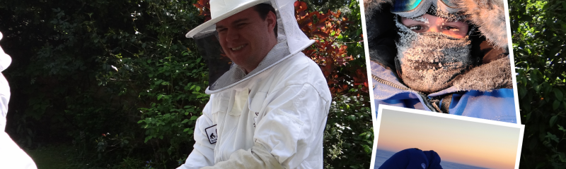 Jacob in beesuit and in Arctic