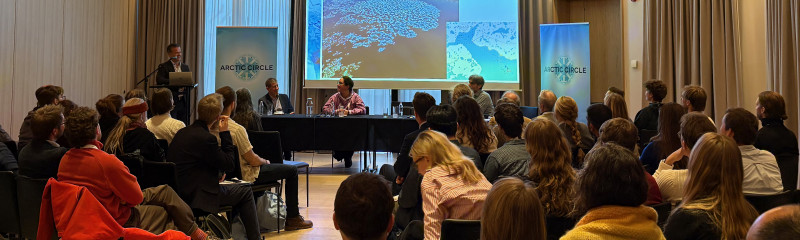 Audience and panel at Arctic Circle Assembly