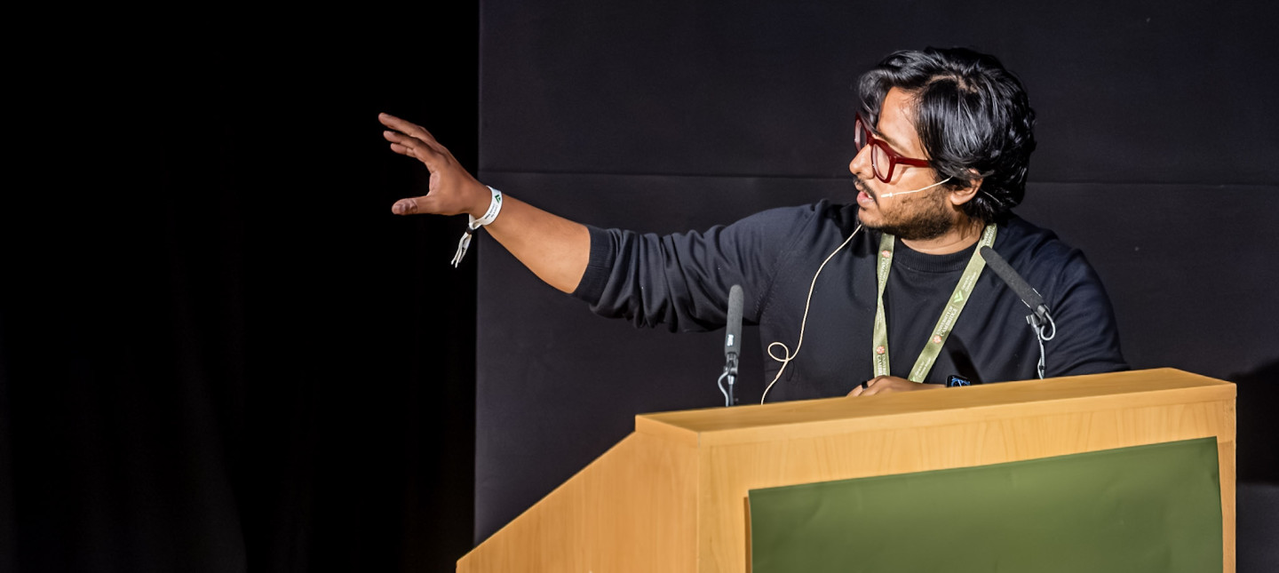 Ramit presenting at conference