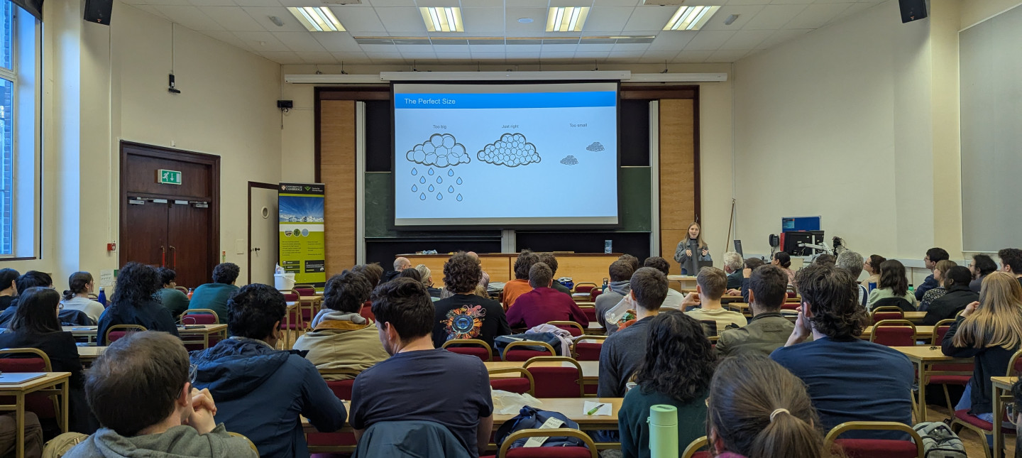 Student presenting at a seminar