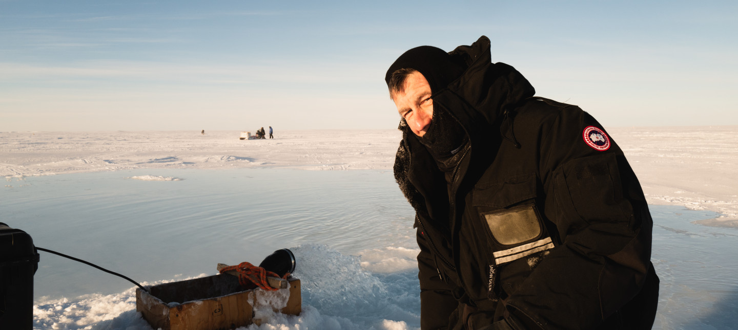 Shaun in the Arctic with pump