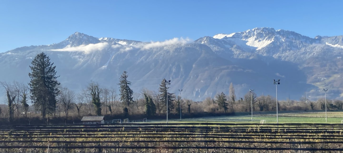 View from the train of mountains