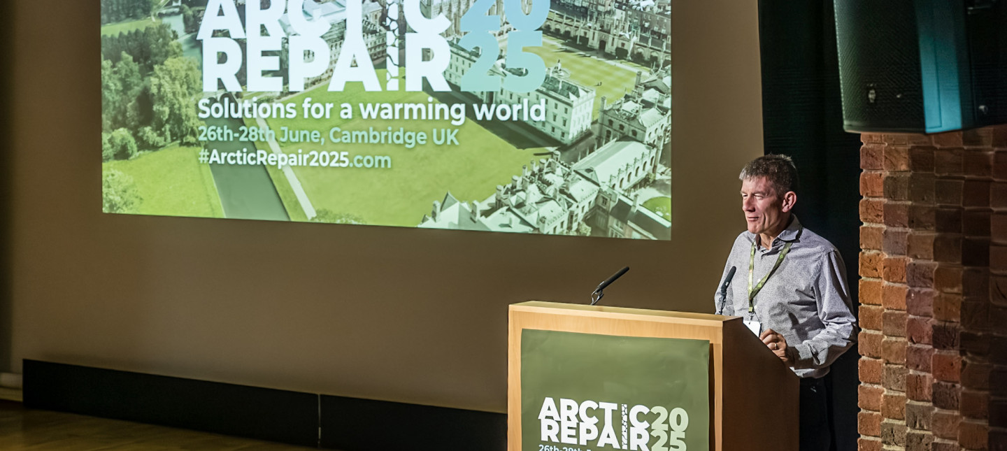 Shaun on stage at conference