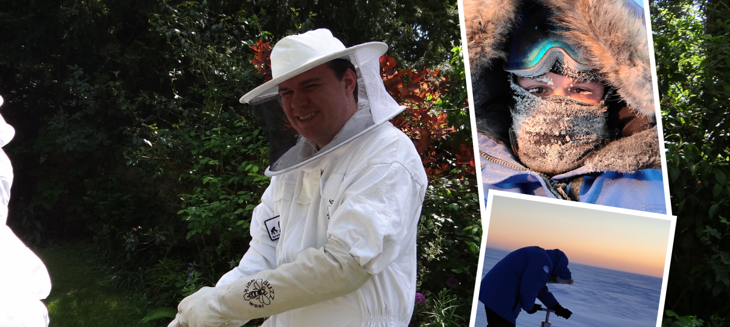Jacob in beesuit and in Arctic