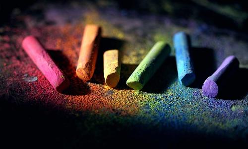 Image by mijung Park from Pixabay. Picture of coloured chalk