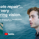 Image of Dante and Operaatio Arktis logo on background of sea and steam. Quote: "'Climate repair'... It's a very inspiring vision."