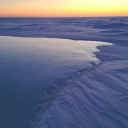 Water flow on ice in the Arctic
