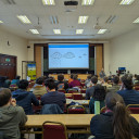 Student presenting at a seminar