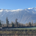 View from the train of mountains