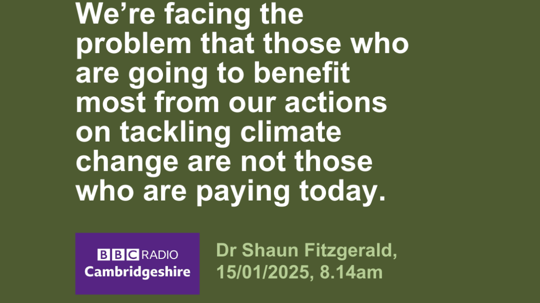 We’re facing the problem that those who are going to benefit most from our actions on tackling climate change are not those who are paying today