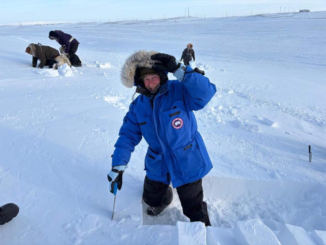 Shaun in snow shelter