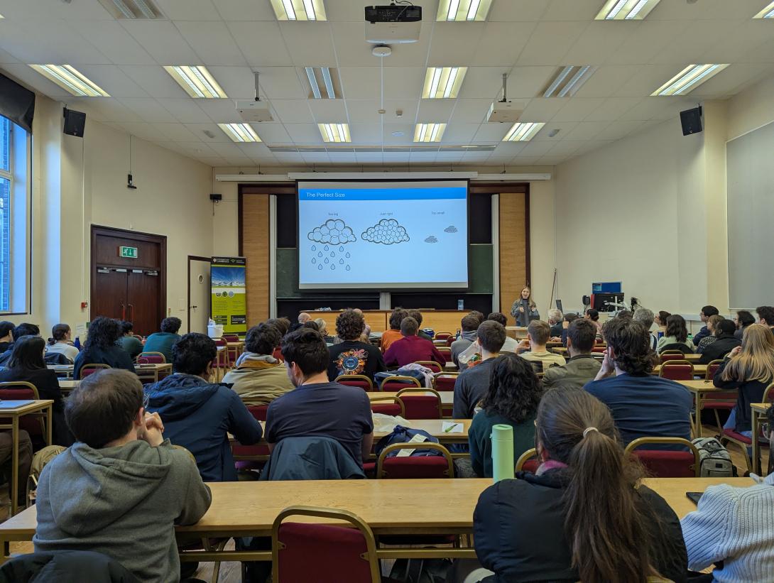 Student presenting at a seminar