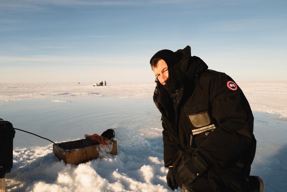 Shaun in the Arctic with pump