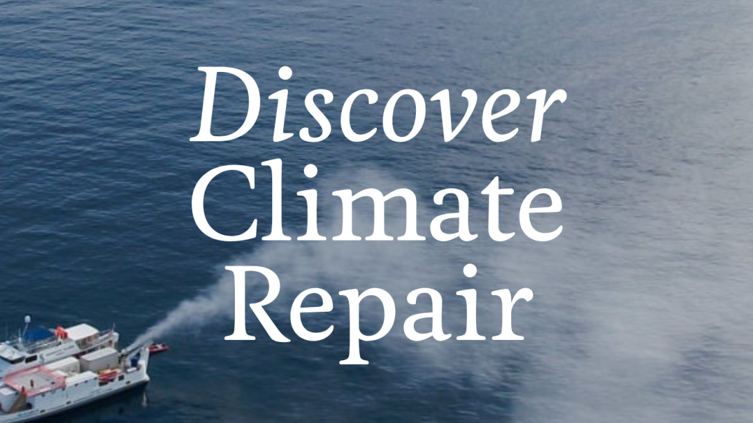 Discover Climate Repair banner with image of boat