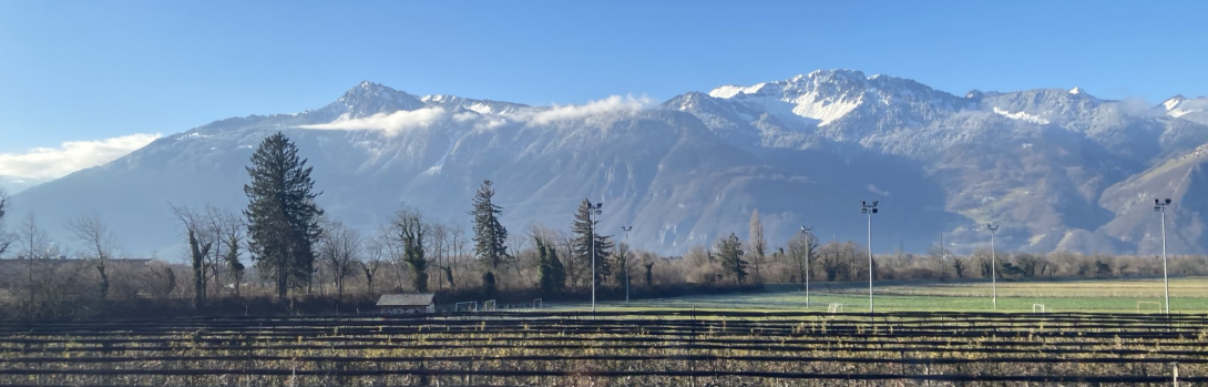 View from the train of mountains
