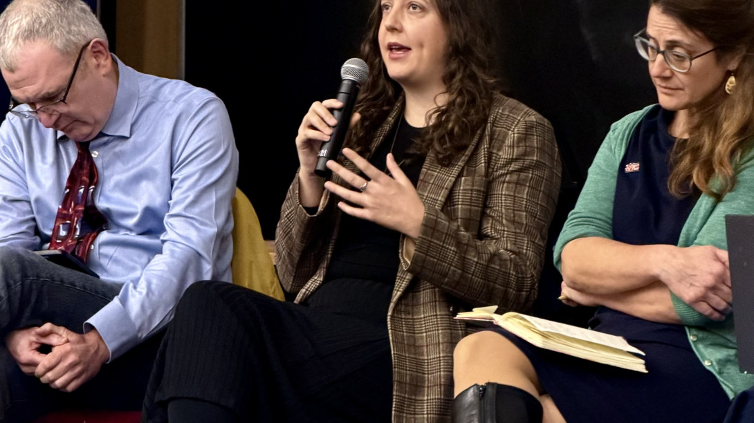 Woman speaking on panel