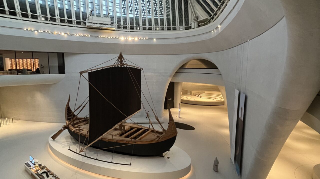 Boat inside Zayed National Museum