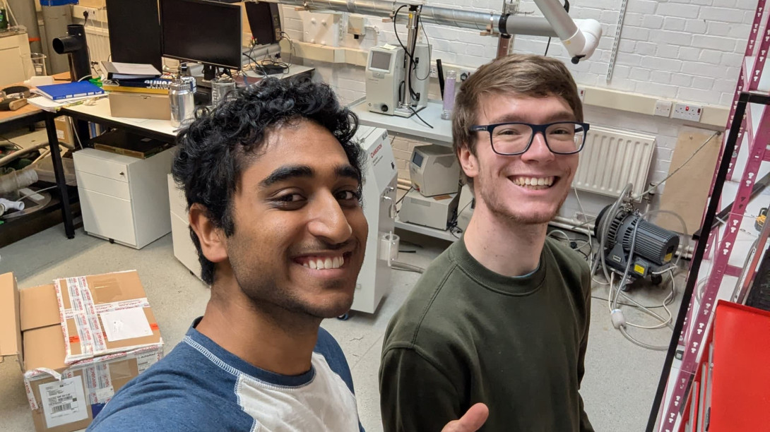 Yashas and Jake in the lab