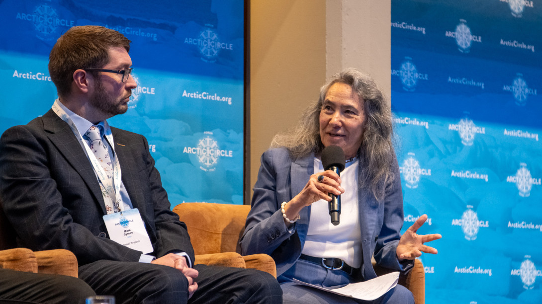 Women speaking on panel