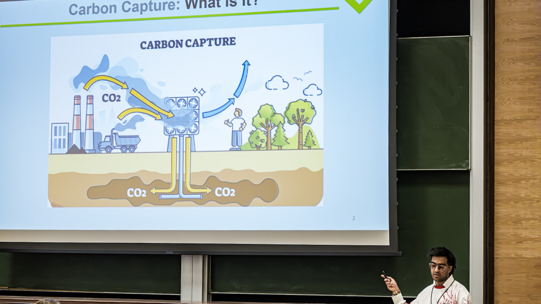 Person presenting slides