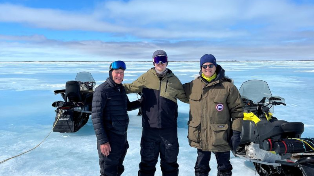 Researchers on ice in the Arctic