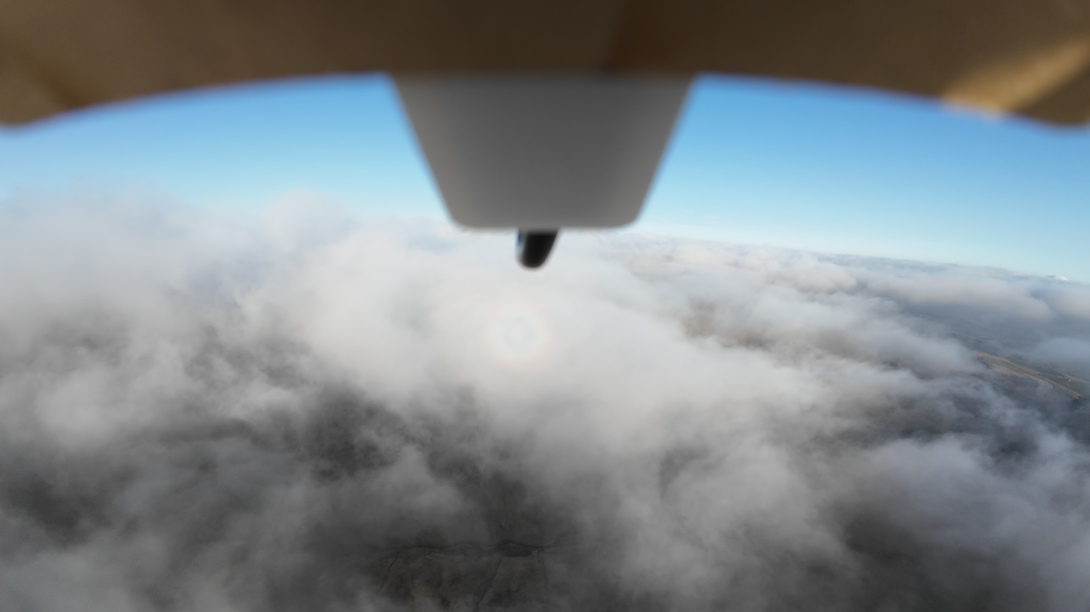 View of clouds from drone